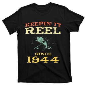 Keepin It Reel Since 1944 75 Years Old 75th Birthday Fishing T-Shirt