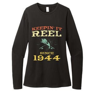 Keepin It Reel Since 1944 75 Years Old 75th Birthday Fishing Womens CVC Long Sleeve Shirt