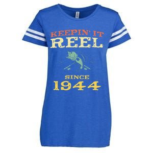 Keepin It Reel Since 1944 75 Years Old 75th Birthday Fishing Enza Ladies Jersey Football T-Shirt