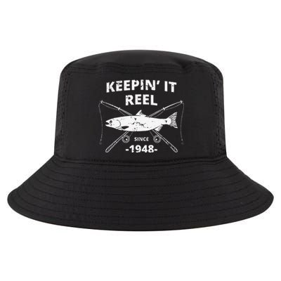 Keepin It Reel Since 1948 71st Birthday Fishing Gift Cool Comfort Performance Bucket Hat