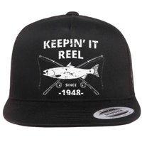 Keepin It Reel Since 1948 71st Birthday Fishing Gift Flat Bill Trucker Hat