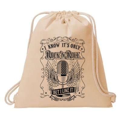 Know ItS Rock And Roll But I Like It Retro Microphone Drawstring Bag