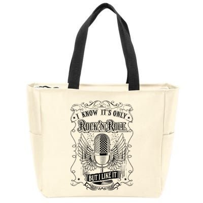 Know ItS Rock And Roll But I Like It Retro Microphone Zip Tote Bag