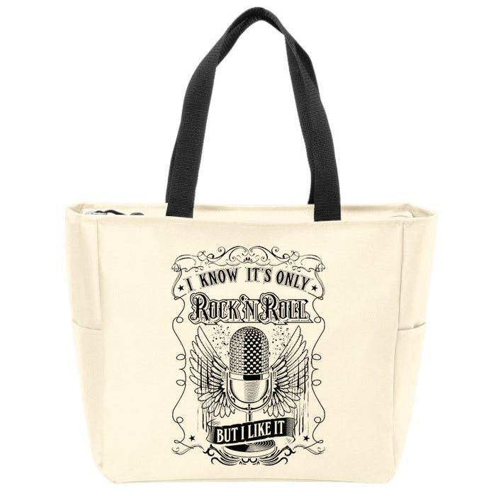 Know ItS Rock And Roll But I Like It Retro Microphone Zip Tote Bag