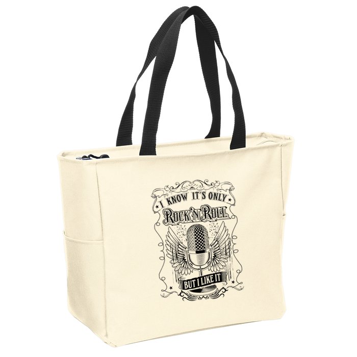 Know ItS Rock And Roll But I Like It Retro Microphone Zip Tote Bag