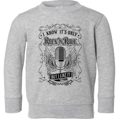 Know ItS Rock And Roll But I Like It Retro Microphone Toddler Sweatshirt