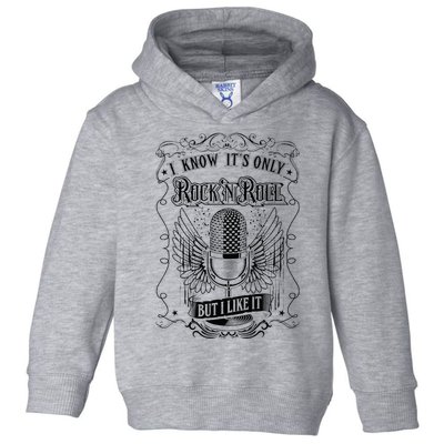 Know ItS Rock And Roll But I Like It Retro Microphone Toddler Hoodie