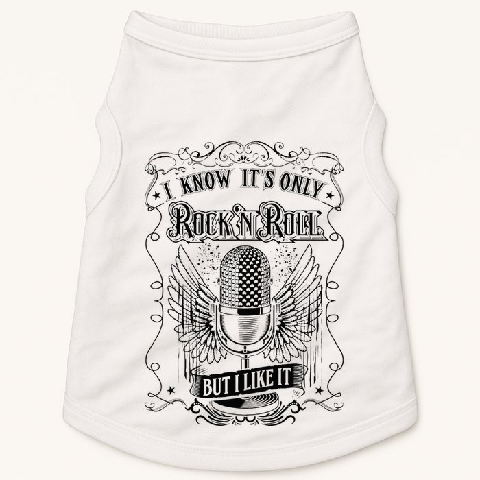 Know ItS Rock And Roll But I Like It Retro Microphone Doggie Tank