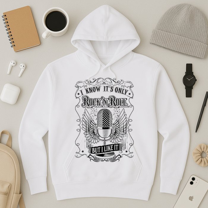 Know ItS Rock And Roll But I Like It Retro Microphone Hoodie