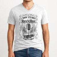 Know ItS Rock And Roll But I Like It Retro Microphone V-Neck T-Shirt