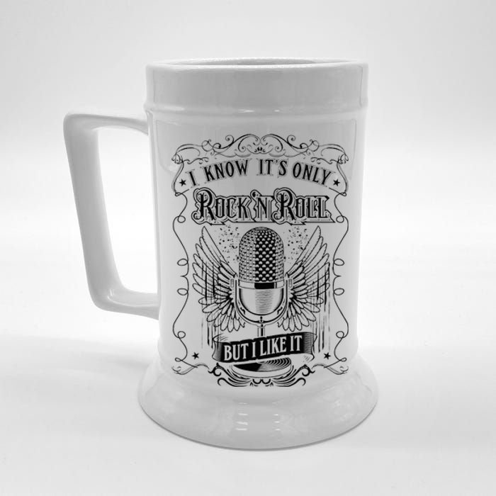 Know ItS Rock And Roll But I Like It Retro Microphone Beer Stein