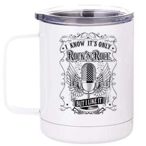 Know ItS Rock And Roll But I Like It Retro Microphone 12 oz Stainless Steel Tumbler Cup