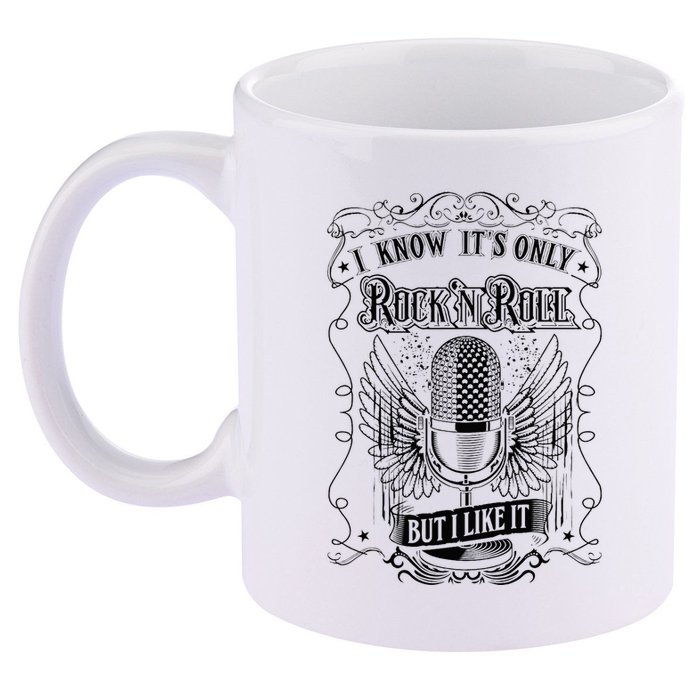 Know ItS Rock And Roll But I Like It Retro Microphone 11oz C Handle Ceramic Mug