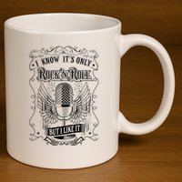 Know ItS Rock And Roll But I Like It Retro Microphone 11oz C Handle Ceramic Mug
