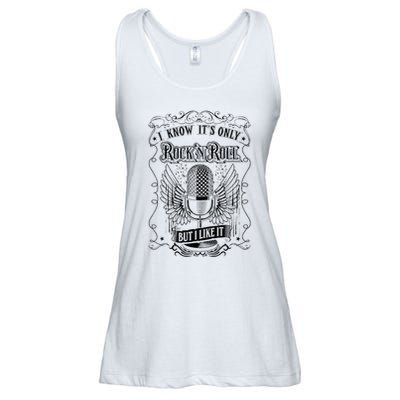 Know ItS Rock And Roll But I Like It Retro Microphone Ladies Essential Flowy Tank