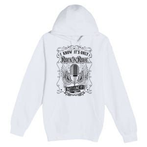 Know ItS Rock And Roll But I Like It Retro Microphone Premium Pullover Hoodie