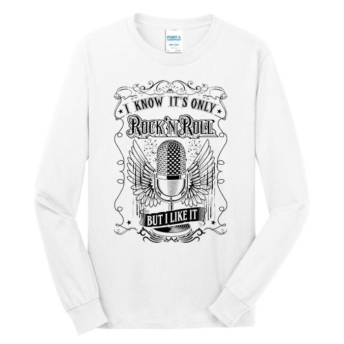 Know ItS Rock And Roll But I Like It Retro Microphone Tall Long Sleeve T-Shirt