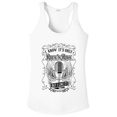 Know ItS Rock And Roll But I Like It Retro Microphone Ladies PosiCharge Competitor Racerback Tank