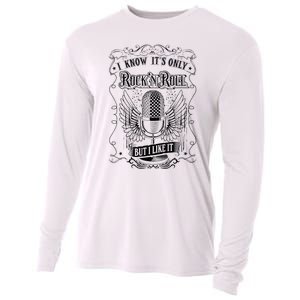 Know ItS Rock And Roll But I Like It Retro Microphone Cooling Performance Long Sleeve Crew