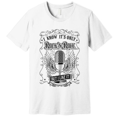 Know ItS Rock And Roll But I Like It Retro Microphone Premium T-Shirt