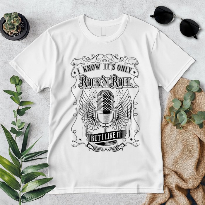 Know ItS Rock And Roll But I Like It Retro Microphone Premium T-Shirt