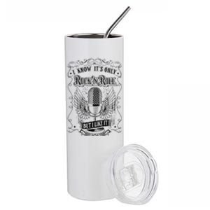 Know ItS Rock And Roll But I Like It Retro Microphone Stainless Steel Tumbler