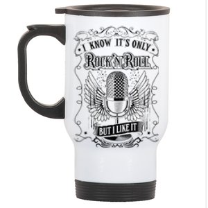 Know ItS Rock And Roll But I Like It Retro Microphone Stainless Steel Travel Mug