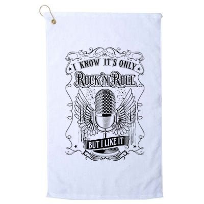 Know ItS Rock And Roll But I Like It Retro Microphone Golf Towel