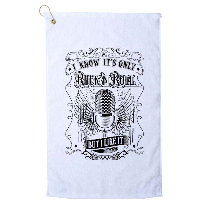 Know ItS Rock And Roll But I Like It Retro Microphone Golf Towel