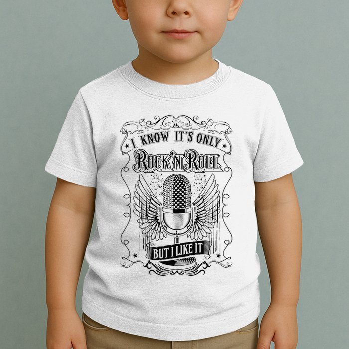 Know ItS Rock And Roll But I Like It Retro Microphone Toddler T-Shirt