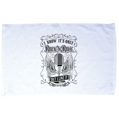 Know ItS Rock And Roll But I Like It Retro Microphone Microfiber Hand Towel