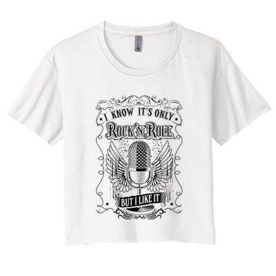 Know ItS Rock And Roll But I Like It Retro Microphone Crop Top