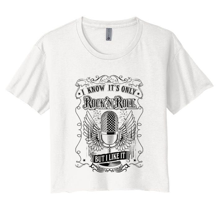 Know ItS Rock And Roll But I Like It Retro Microphone Crop Top
