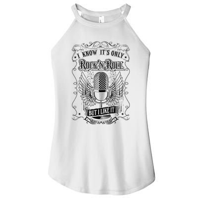 Know ItS Rock And Roll But I Like It Retro Microphone Women's Perfect Tri Rocker Tank
