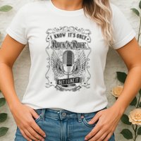 Know ItS Rock And Roll But I Like It Retro Microphone Womens T-Shirt