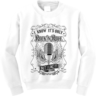 Know ItS Rock And Roll But I Like It Retro Microphone Kids Sweatshirt
