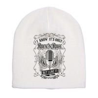 Know ItS Rock And Roll But I Like It Retro Microphone Short Acrylic Beanie