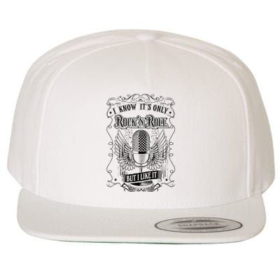 Know ItS Rock And Roll But I Like It Retro Microphone Wool Snapback Cap