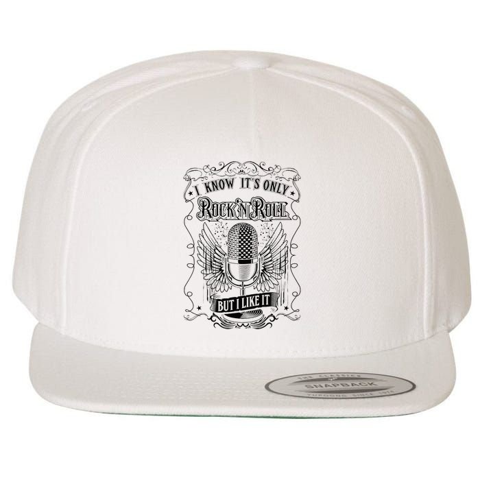 Know ItS Rock And Roll But I Like It Retro Microphone Wool Snapback Cap