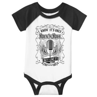 Know ItS Rock And Roll But I Like It Retro Microphone Infant Baby Jersey Bodysuit