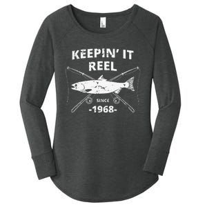 Keepin It Reel Since 1968 51st Birthday Fishing Gift Women's Perfect Tri Tunic Long Sleeve Shirt