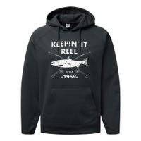 Keepin It Reel Since 1969 50th Birthday Fishing Gift Performance Fleece Hoodie