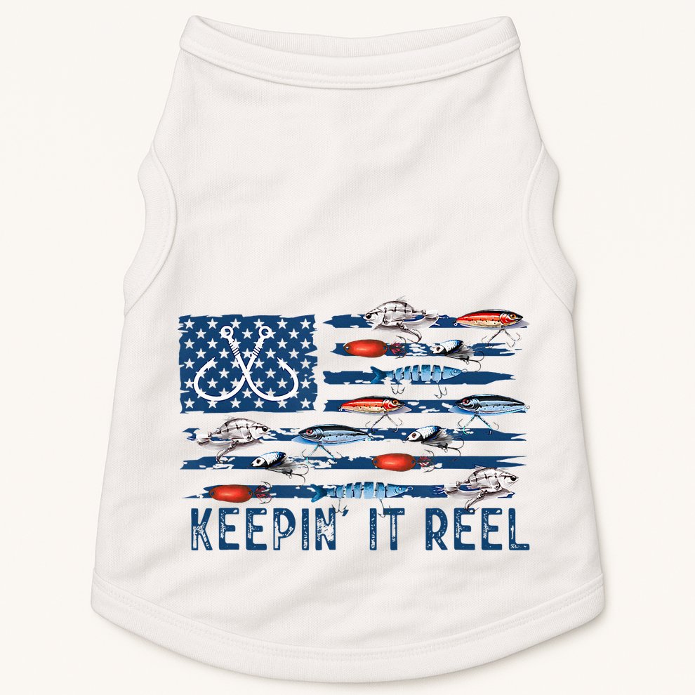Keepin It Reel Fishing Lure Flag Fisherman Bass Fishing Doggie Tank