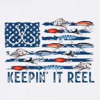 Keepin It Reel Fishing Lure Flag Fisherman Bass Fishing Doggie Tank