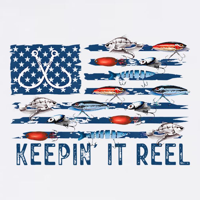 Keepin It Reel Fishing Lure Flag Fisherman Bass Fishing Doggie Tank