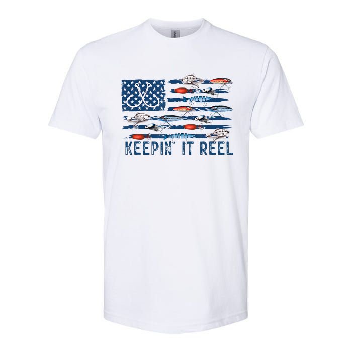 Keepin It Reel Fishing Lure Flag Fisherman Bass Fishing Softstyle CVC T-Shirt