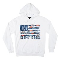 Keepin It Reel Fishing Lure Flag Fisherman Bass Fishing Hoodie