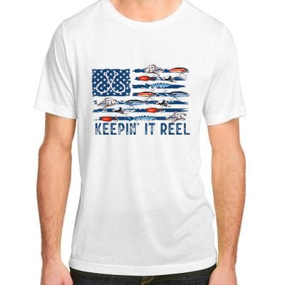 Keepin It Reel Fishing Lure Flag Fisherman Bass Fishing Adult ChromaSoft Performance T-Shirt