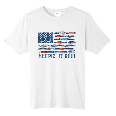 Keepin It Reel Fishing Lure Flag Fisherman Bass Fishing Tall Fusion ChromaSoft Performance T-Shirt