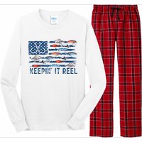 Keepin It Reel Fishing Lure Flag Fisherman Bass Fishing Long Sleeve Pajama Set